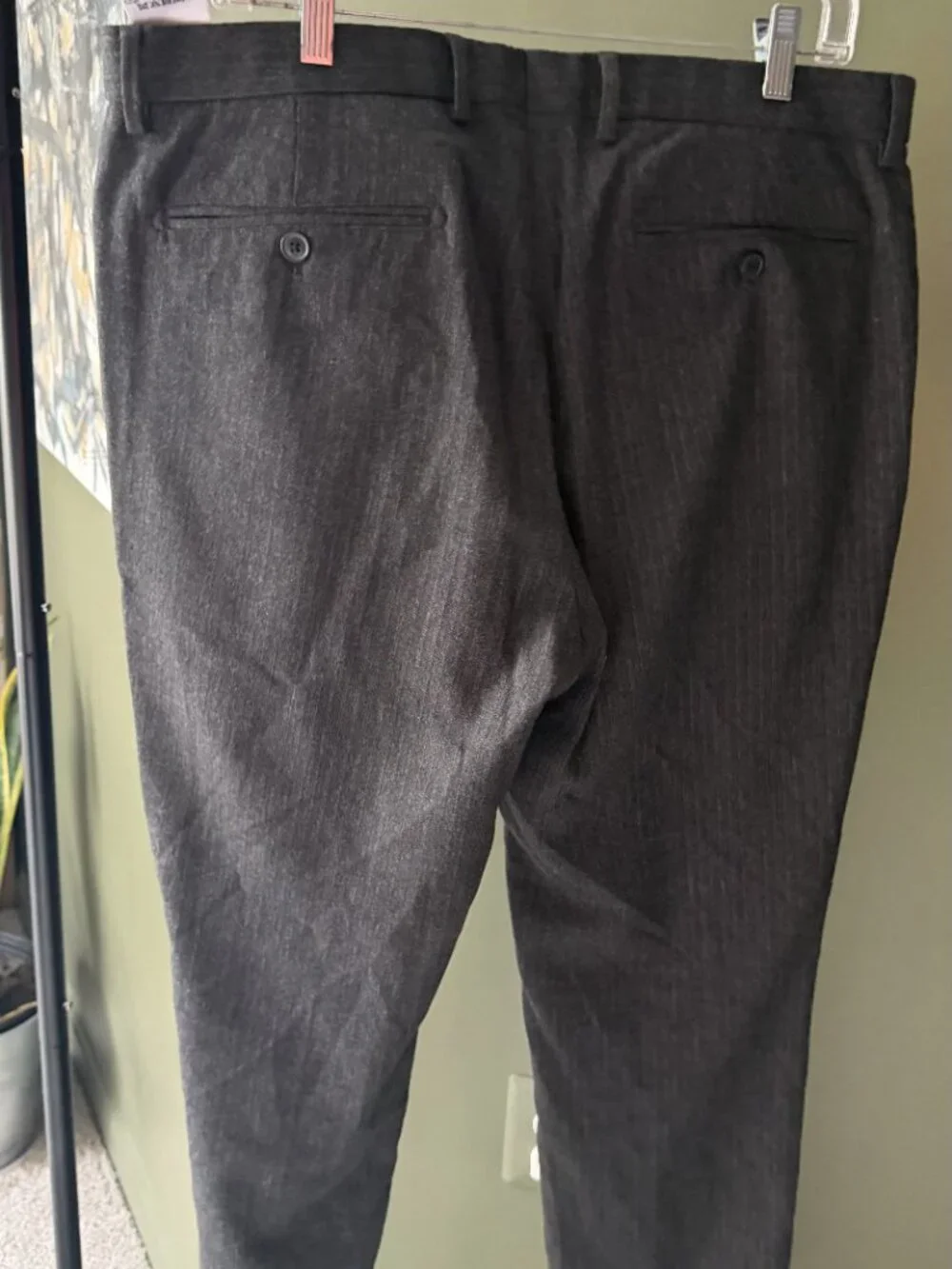 Banana Republic Skinny Fit Dress Pants — Charcoal, 35x32